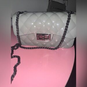 Women’s Jelly Gray Quilted Chain Bag Crossbody. New